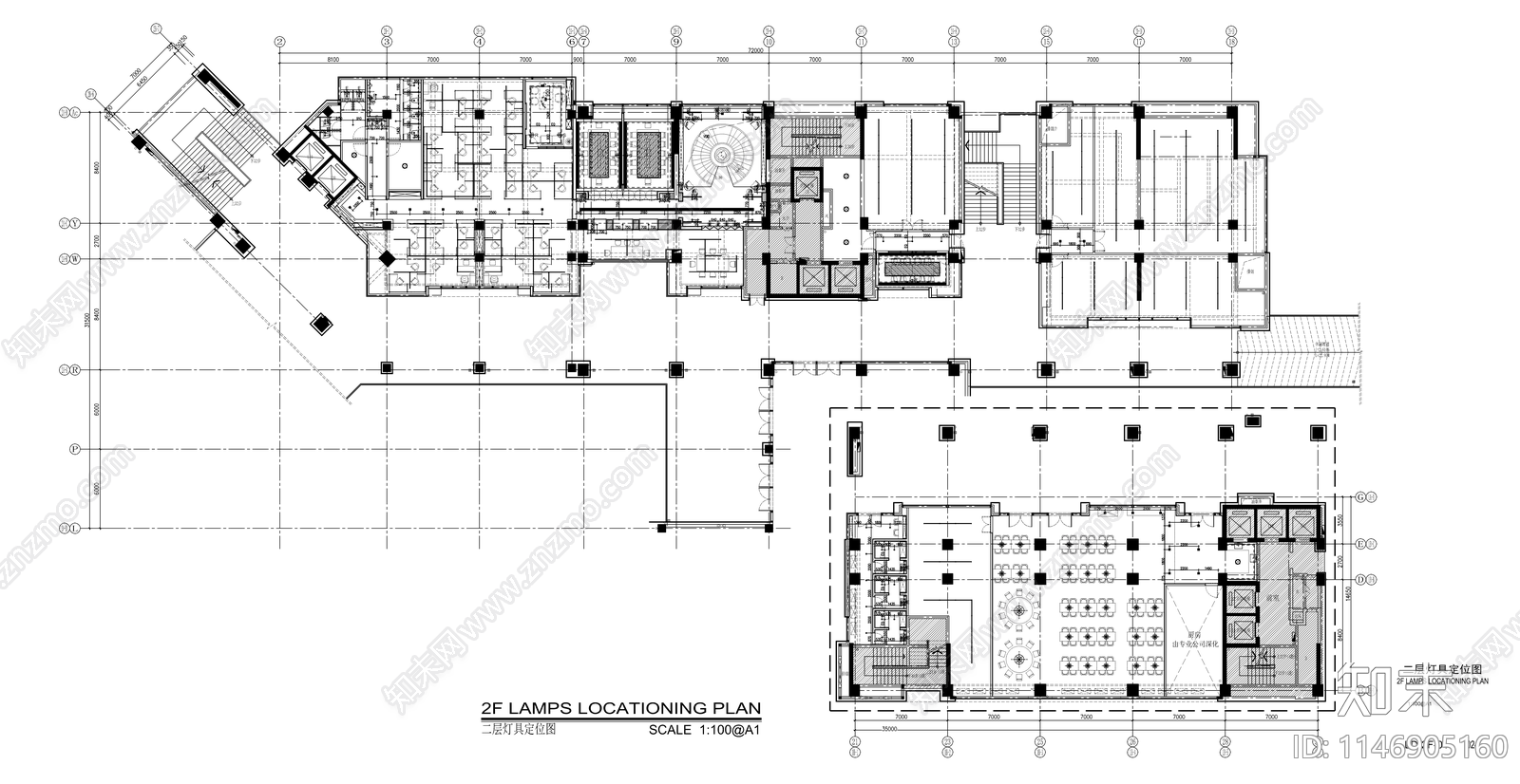 工业风办公室室内平面图施工图下载【ID:1146905160】