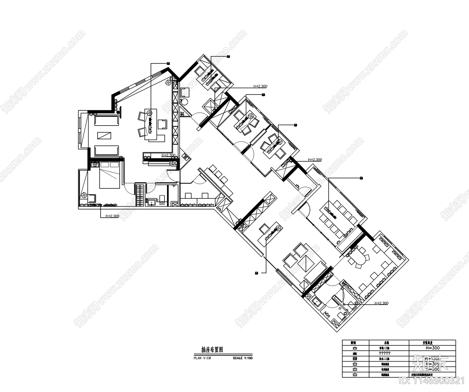 现代办公室室内cad施工图下载【ID:1146900321】