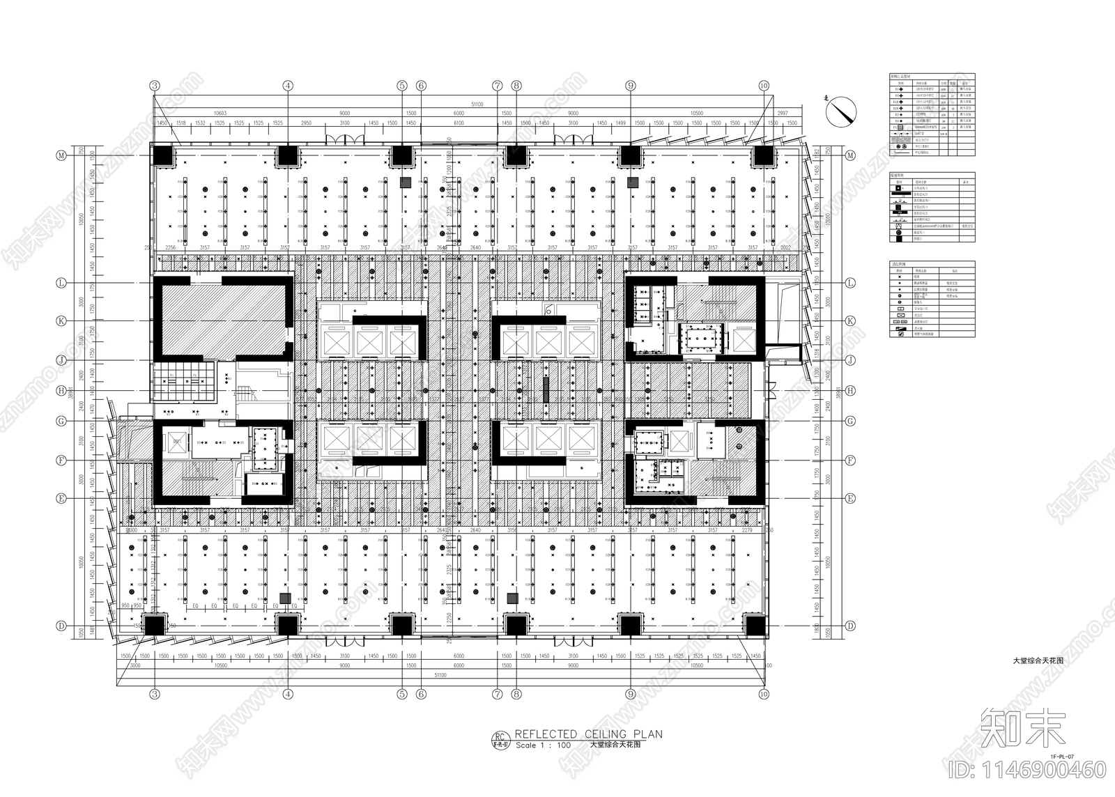 现代大厦办公室室内cad施工图下载【ID:1146900460】