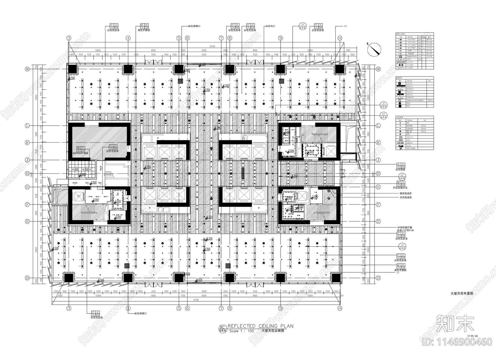 现代大厦办公室室内cad施工图下载【ID:1146900460】