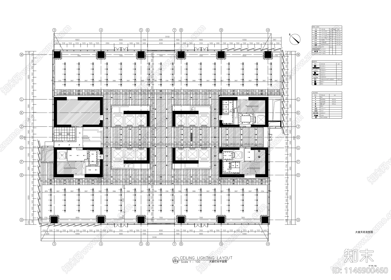 现代大厦办公室室内cad施工图下载【ID:1146900460】