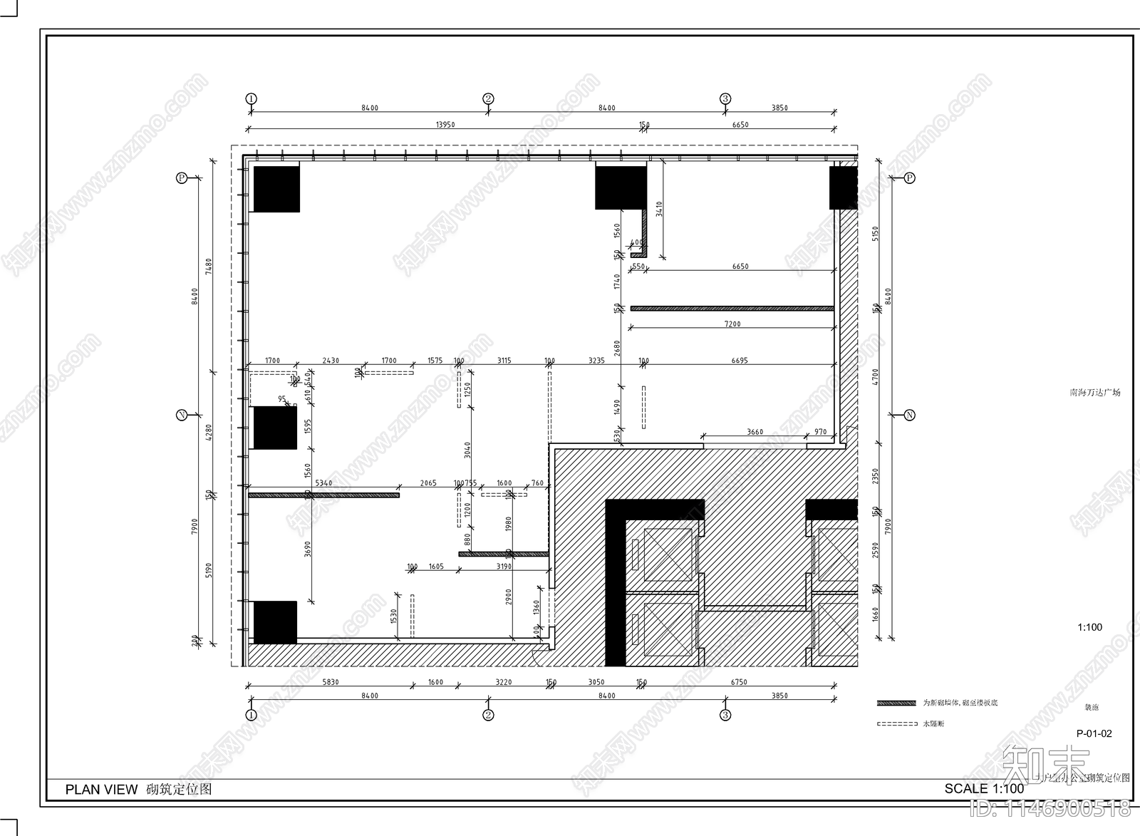 品质办公户型样板间室内cad施工图下载【ID:1146900518】