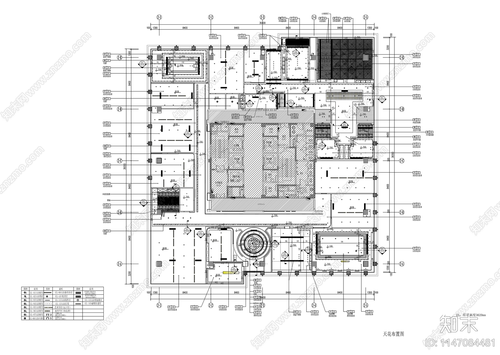 新中式写字楼办公室室内cad施工图下载【ID:1147084481】