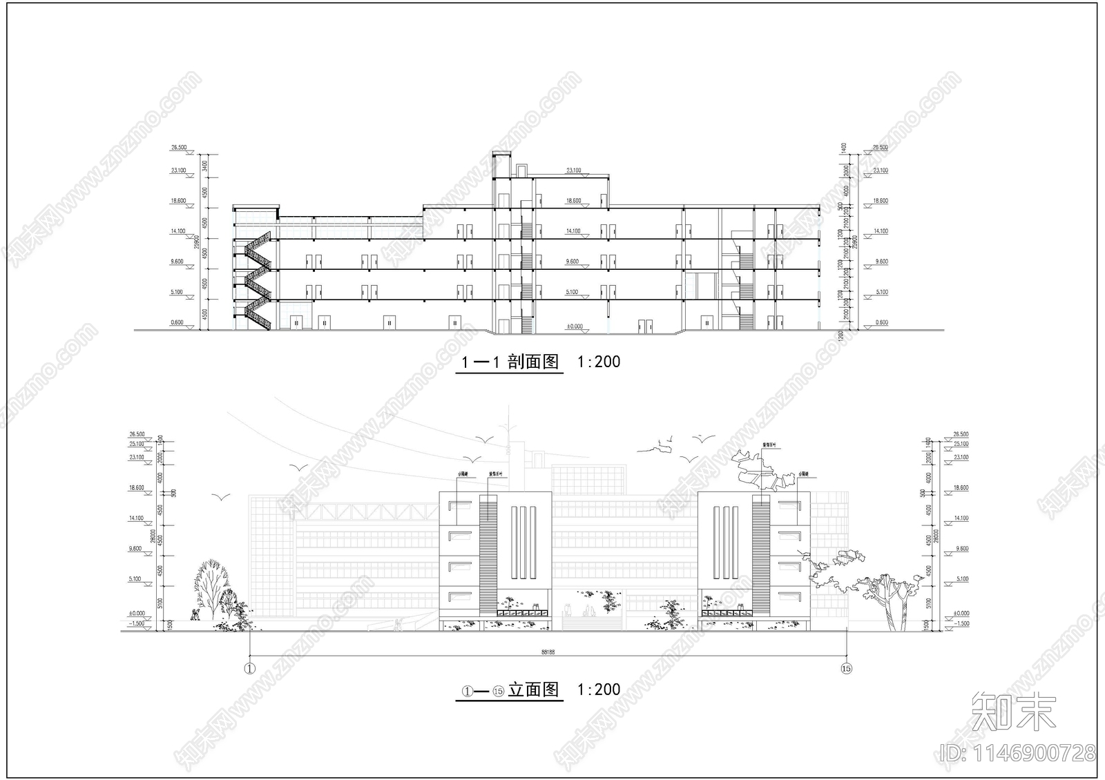 某高校艺术中心设计建筑cad施工图下载【ID:1146900728】