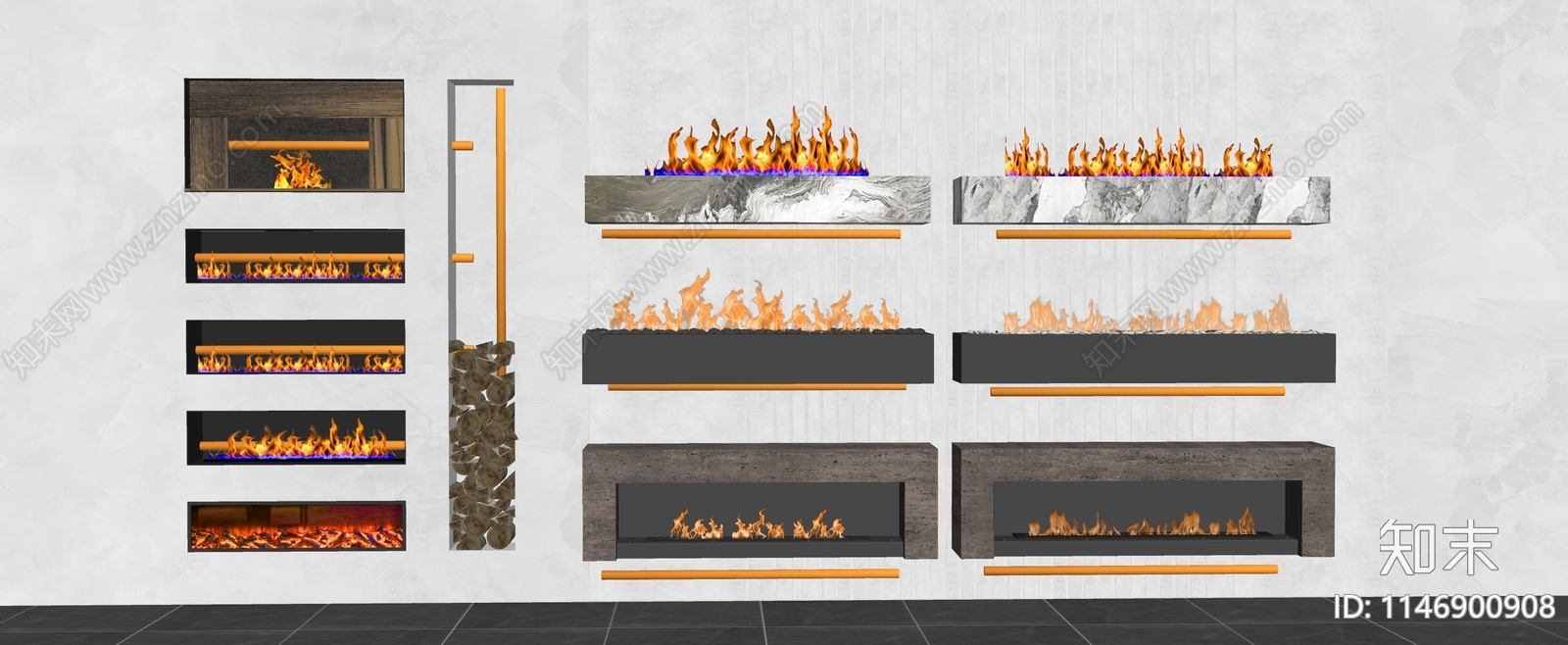 现代壁炉SU模型下载【ID:1146900908】