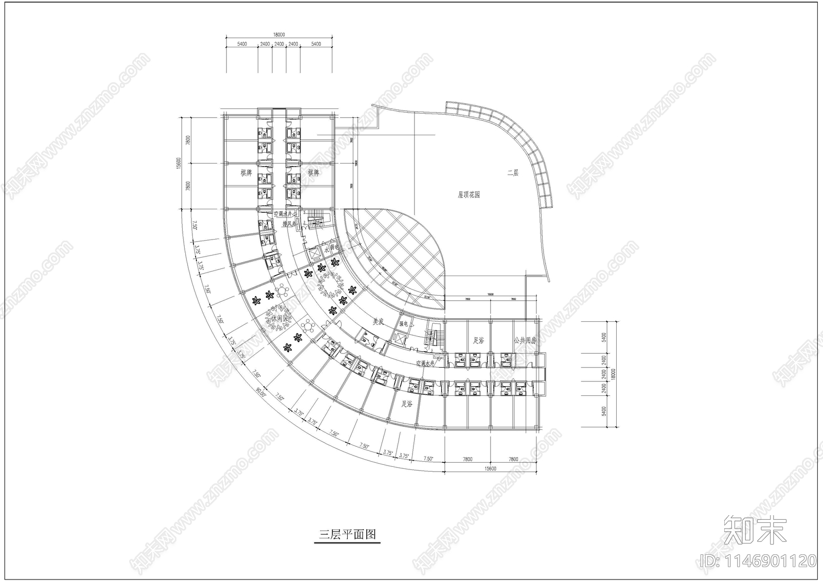 某大学星级会馆建筑cad施工图下载【ID:1146901120】