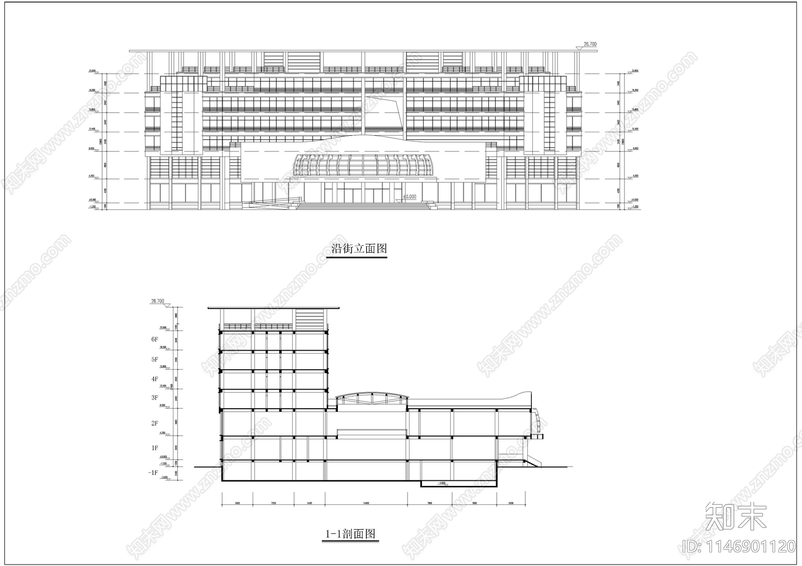 某大学星级会馆建筑cad施工图下载【ID:1146901120】