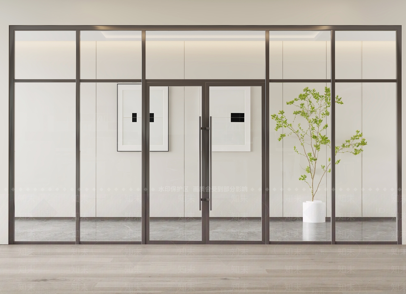 现代办公玻璃门3D模型下载【ID:1147293274】