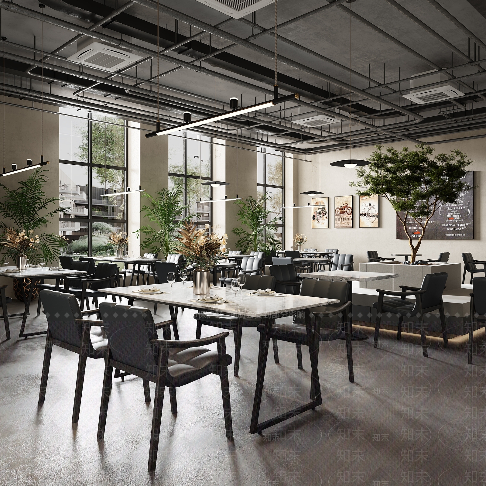 现代西餐厅3D模型下载【ID:1146934912】