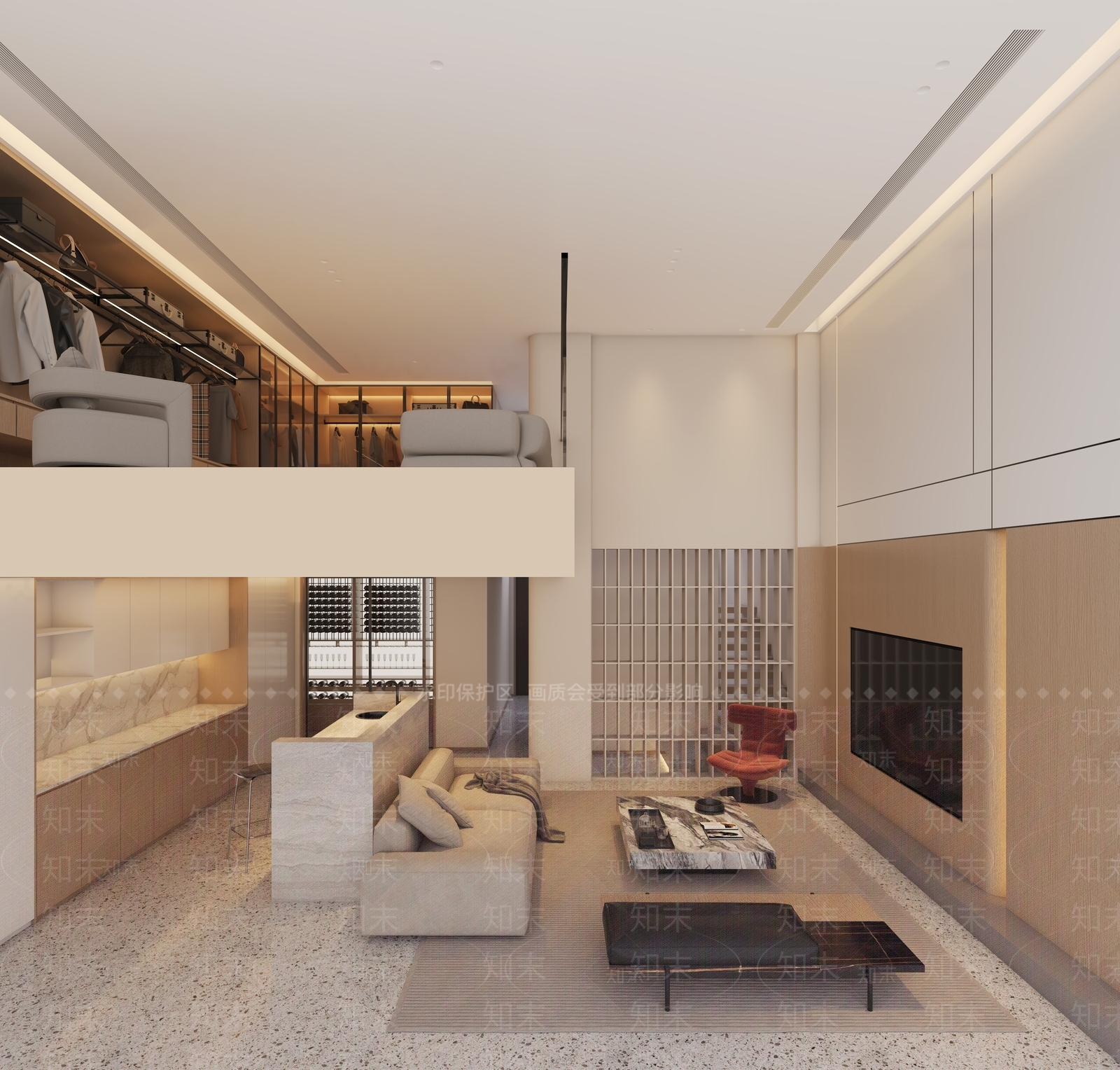 地下室客餐厅会客区水吧台3D模型下载【ID:1146935988】