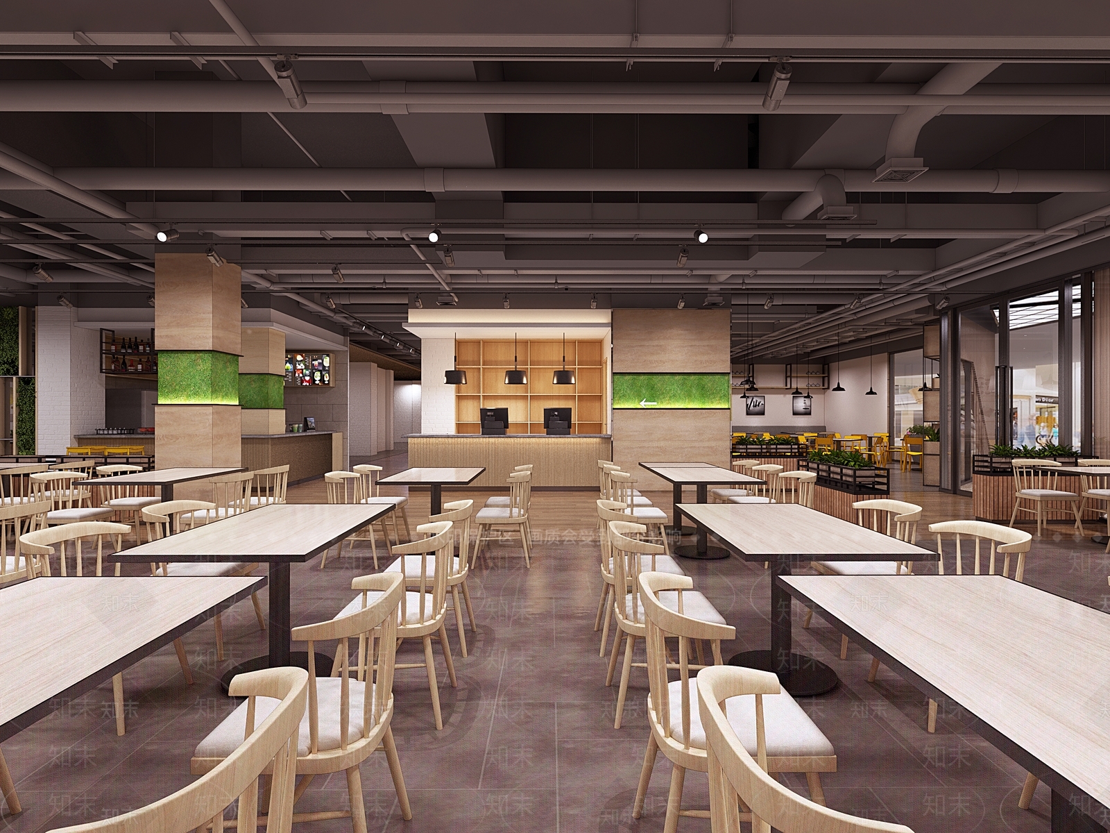 现代美食广场门头3D模型下载【ID:1146944170】