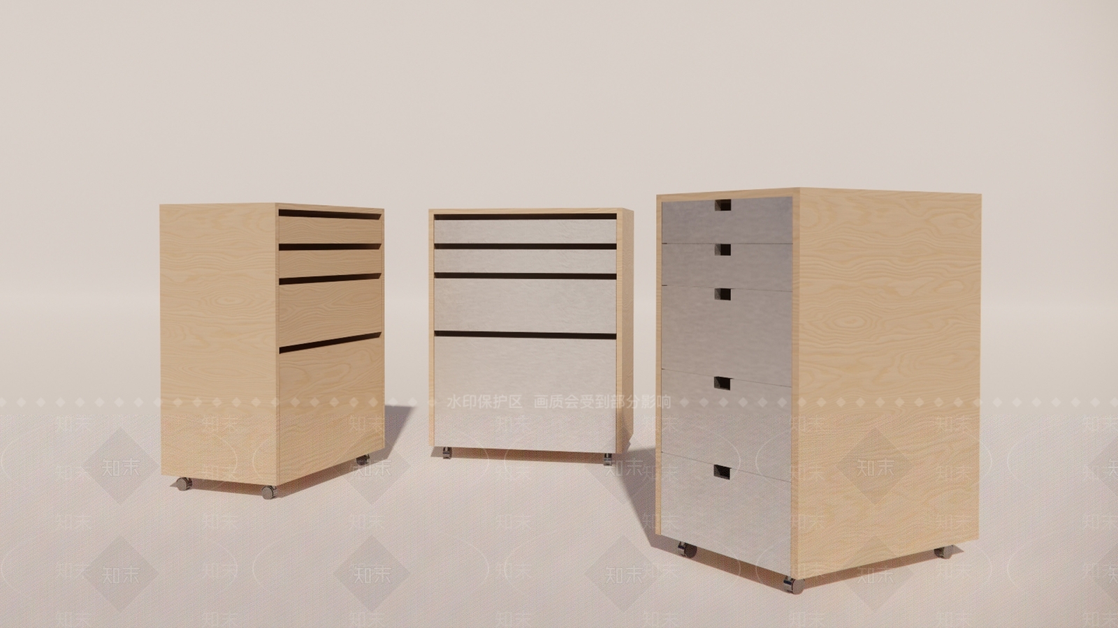 现代可移动柜SU模型下载【ID:1146953909】