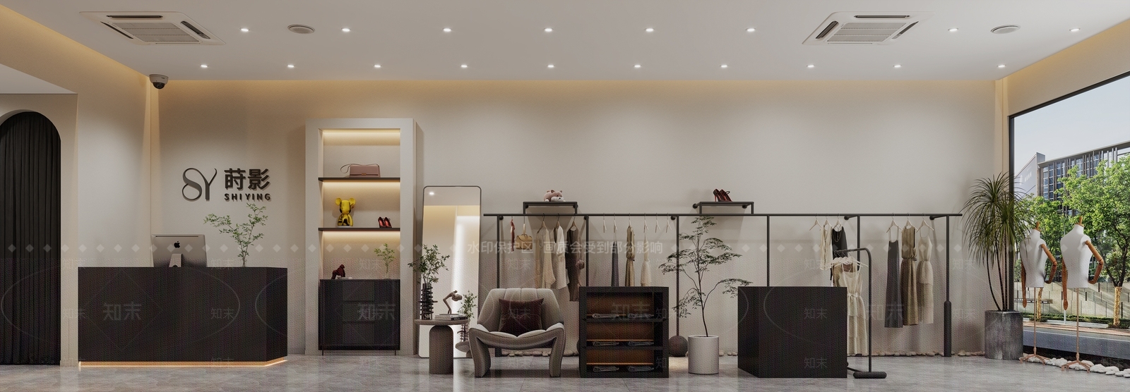 黑白灰服装店3D模型下载【ID:1146943911】