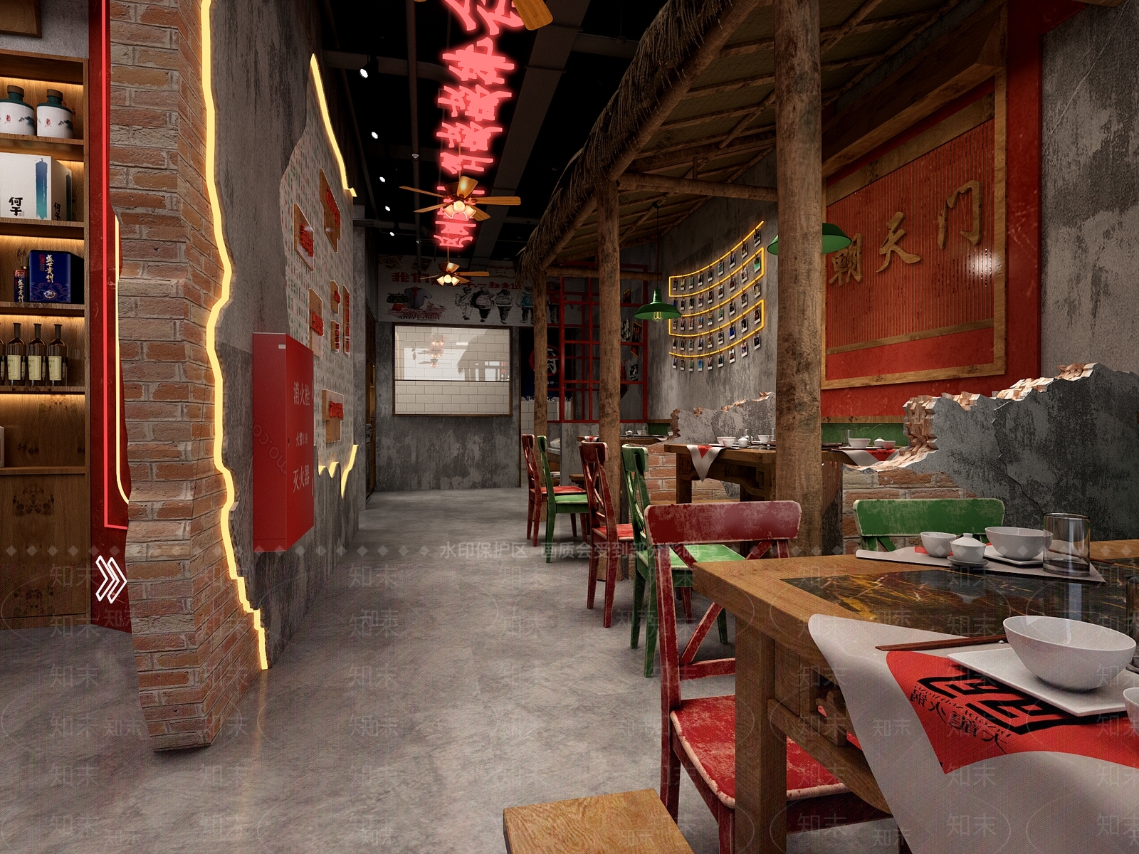 工业风火锅店3D模型下载【ID:1146944012】