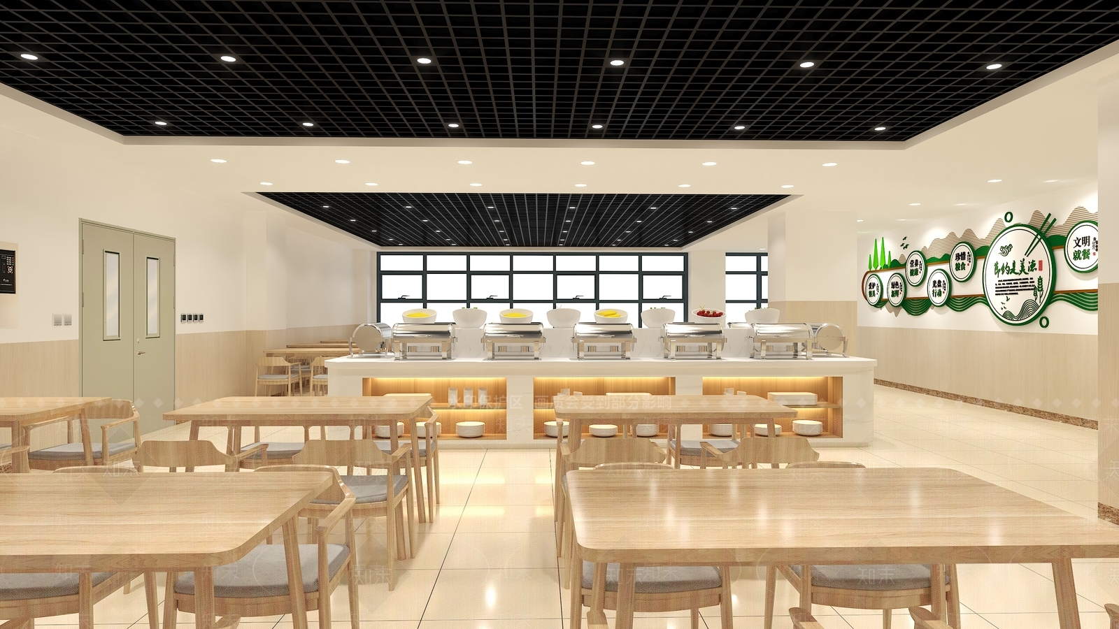 企业餐厅食堂3D模型下载【ID:1146948485】