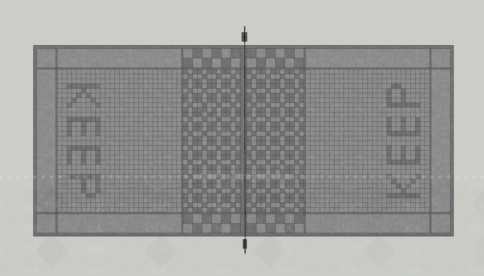 现代pc砖跳色羽毛球场SU模型下载【ID:1146950456】