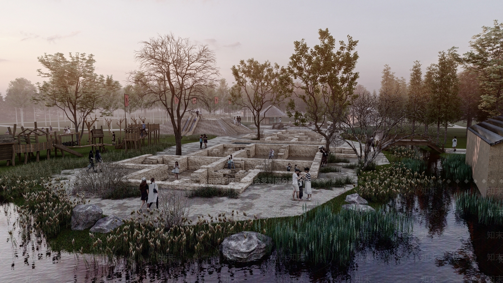 中式儿童考古迷宫SU模型下载【ID:1146950765】