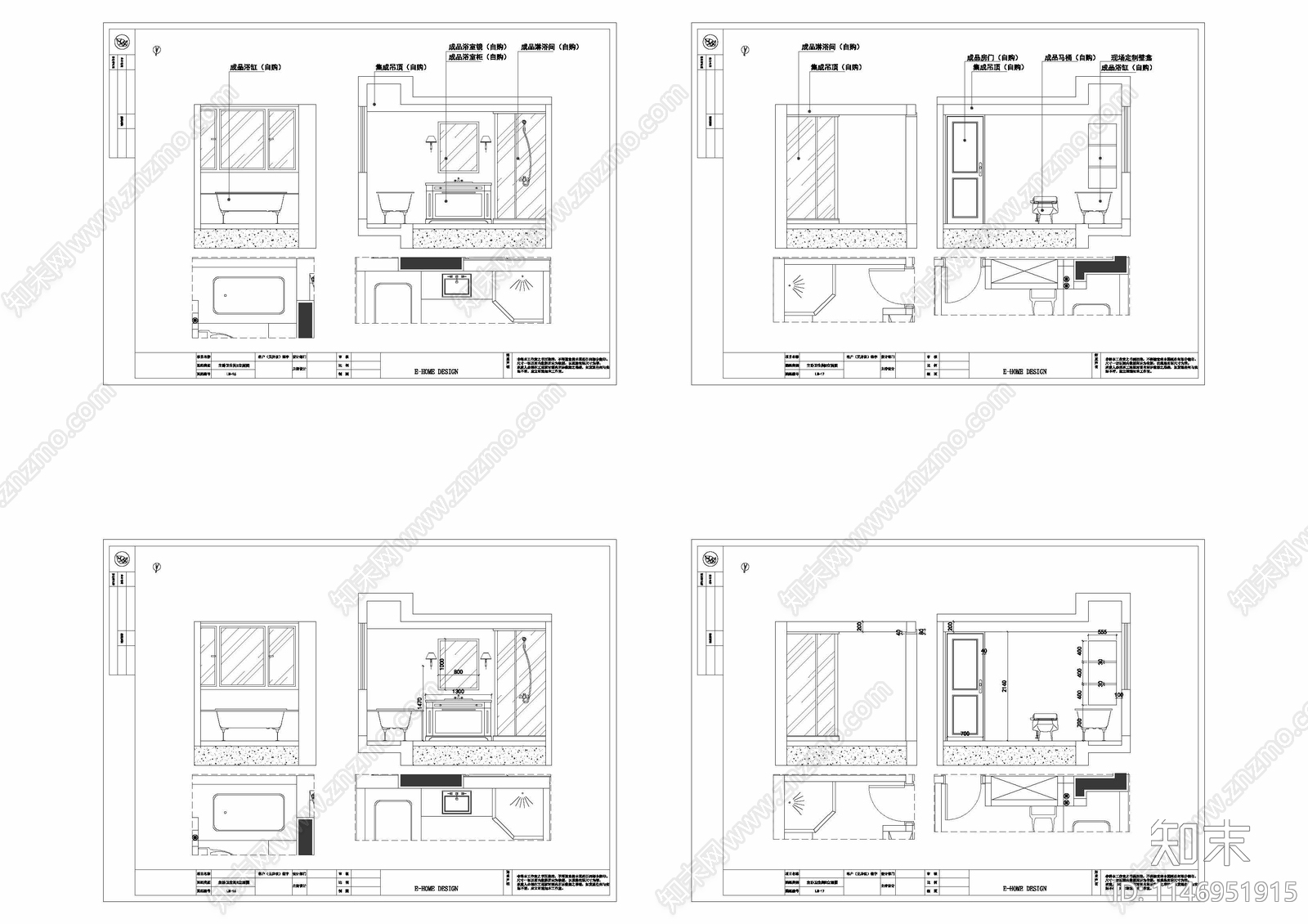 简约欧式平层室内cad施工图下载【ID:1146951915】