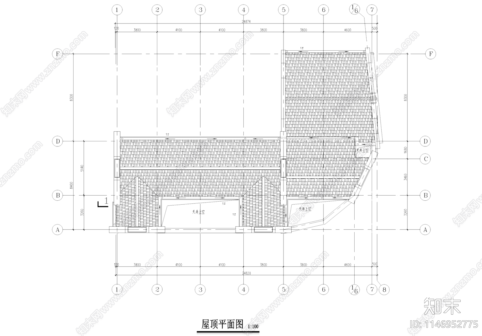 中式石库门笔行古建筑cad施工图下载【ID:1146952775】