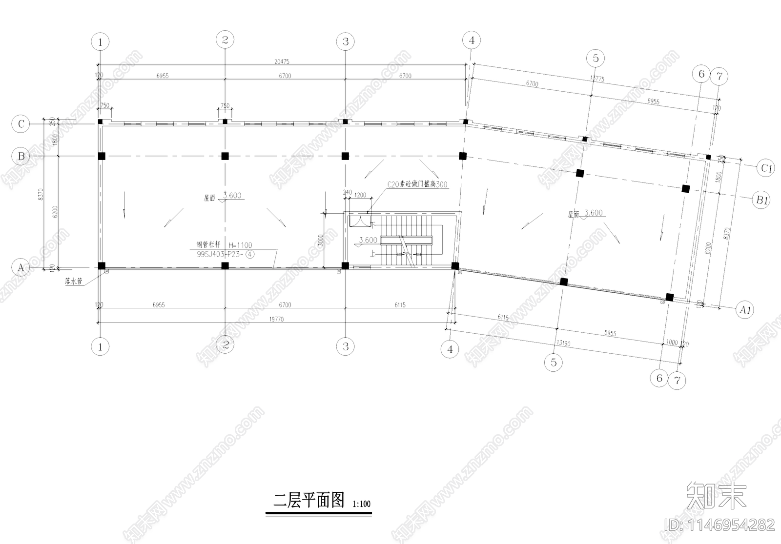 欧式普发公司古建筑cad施工图下载【ID:1146954282】