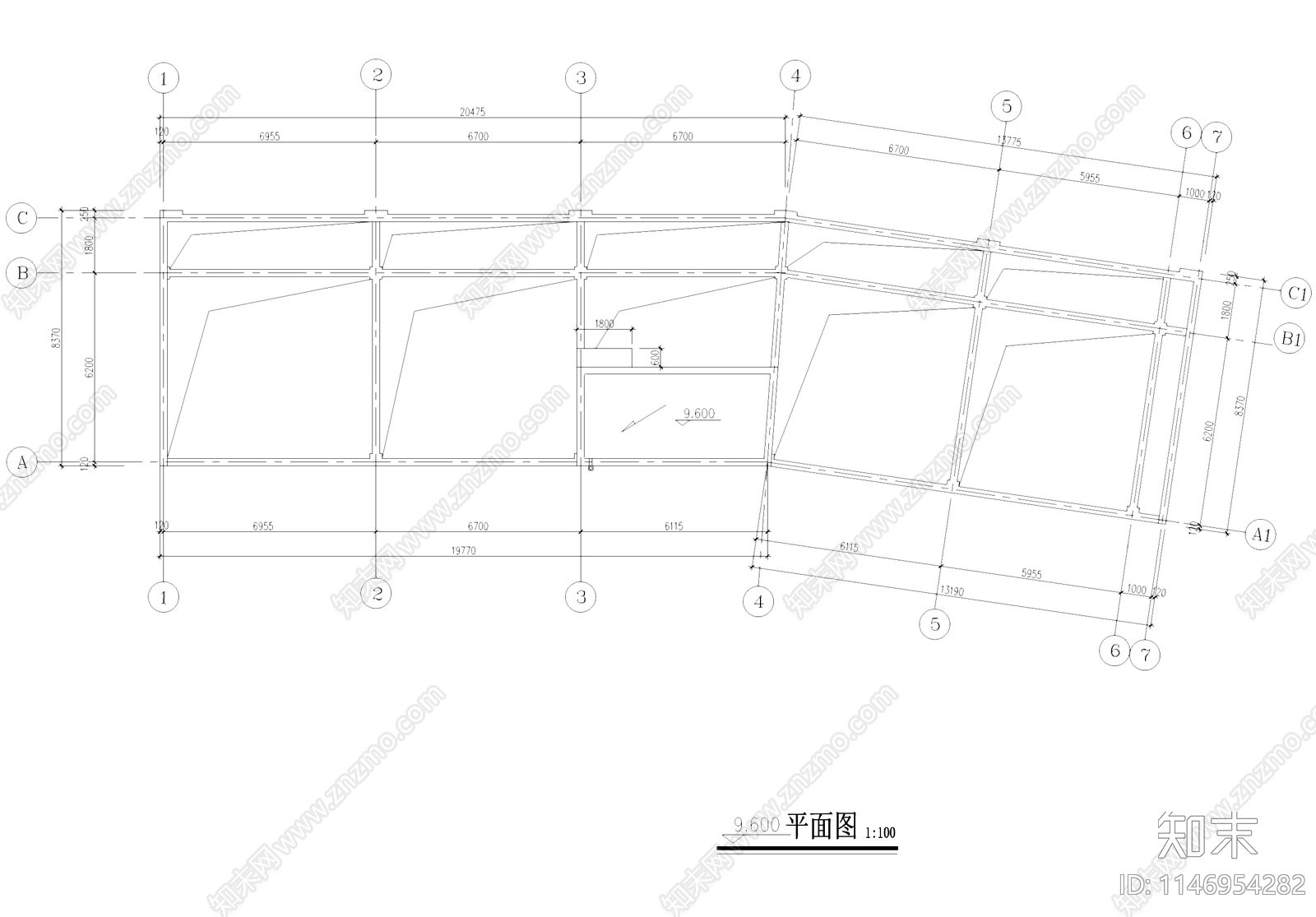 欧式普发公司古建筑cad施工图下载【ID:1146954282】