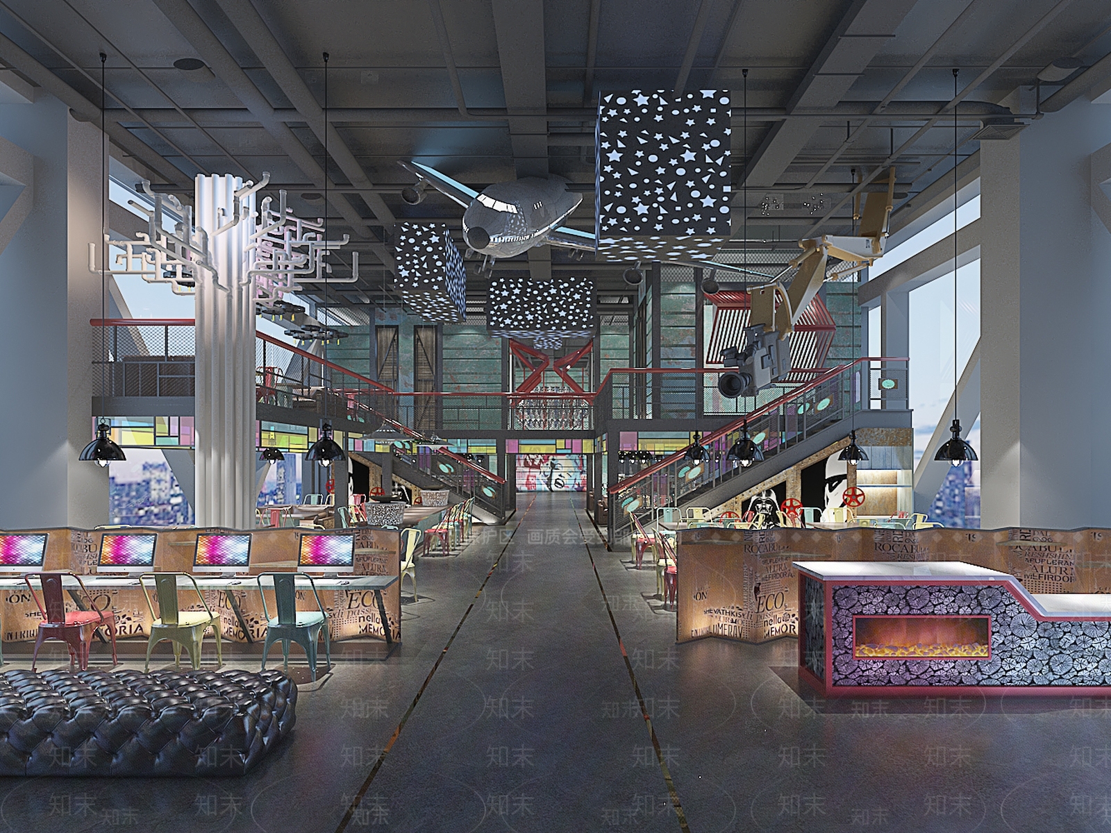 工业风格餐厅3D模型下载【ID:1146954444】