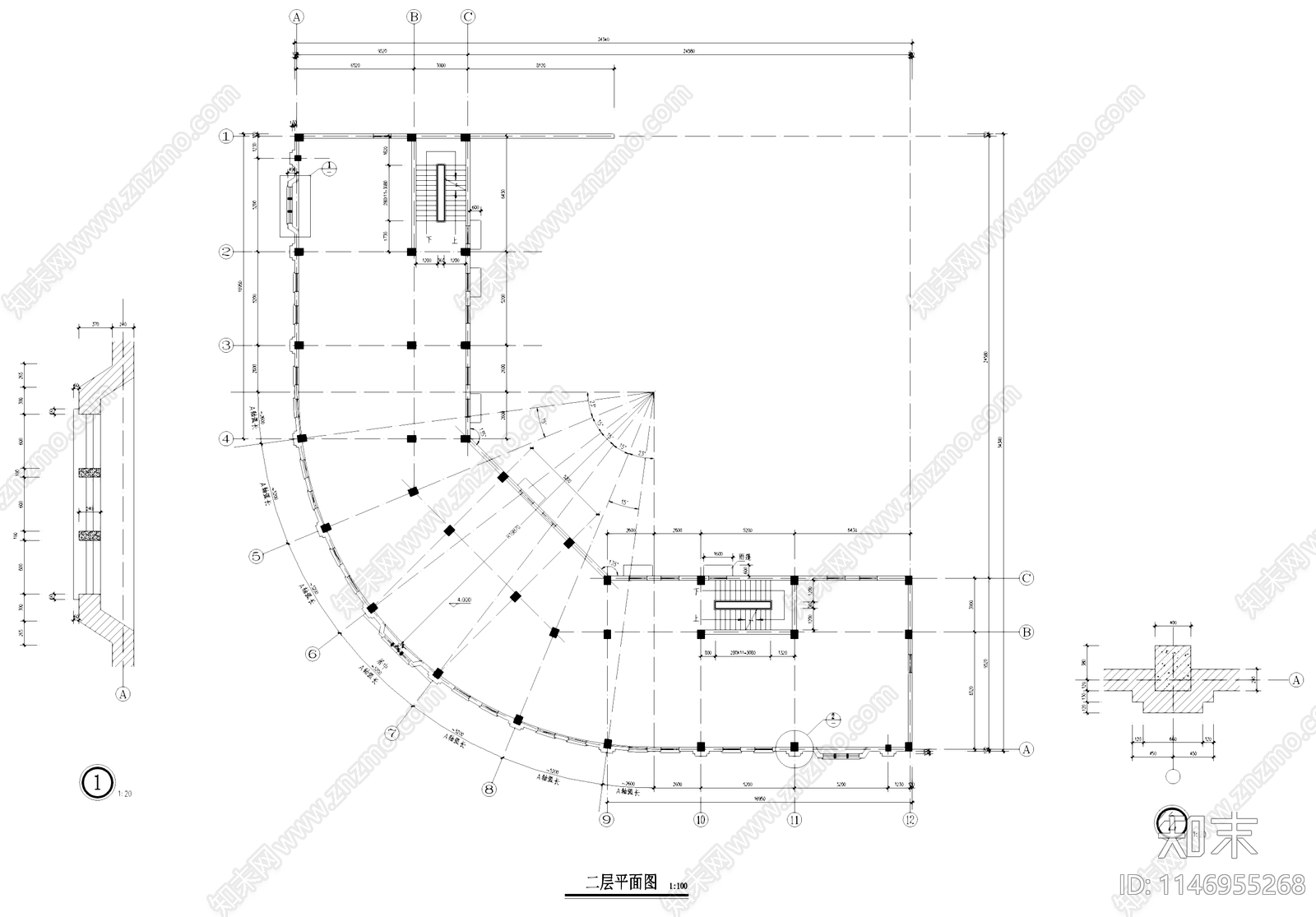 欧式屈臣氏药房古建筑cad施工图下载【ID:1146955268】