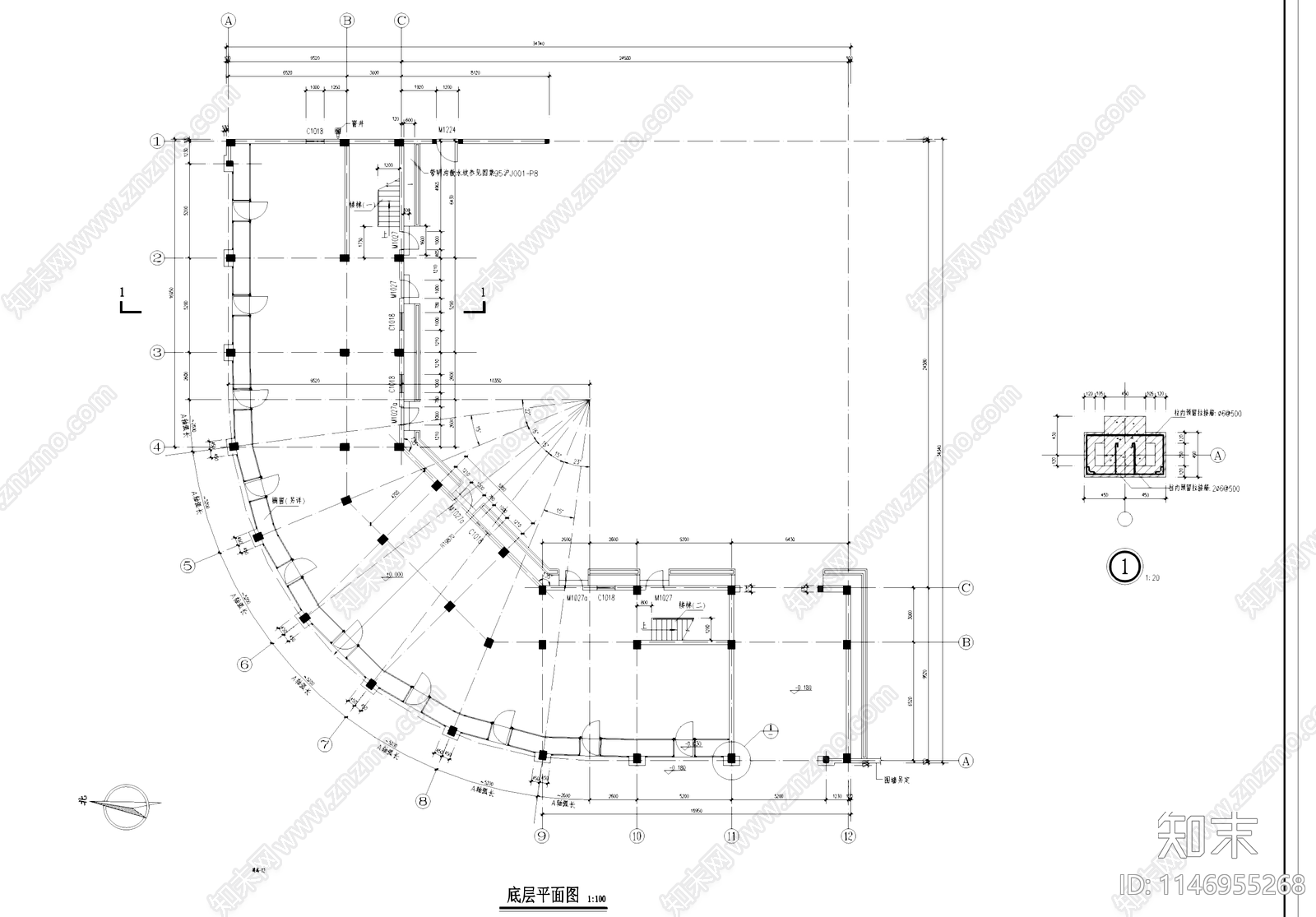 欧式屈臣氏药房古建筑cad施工图下载【ID:1146955268】