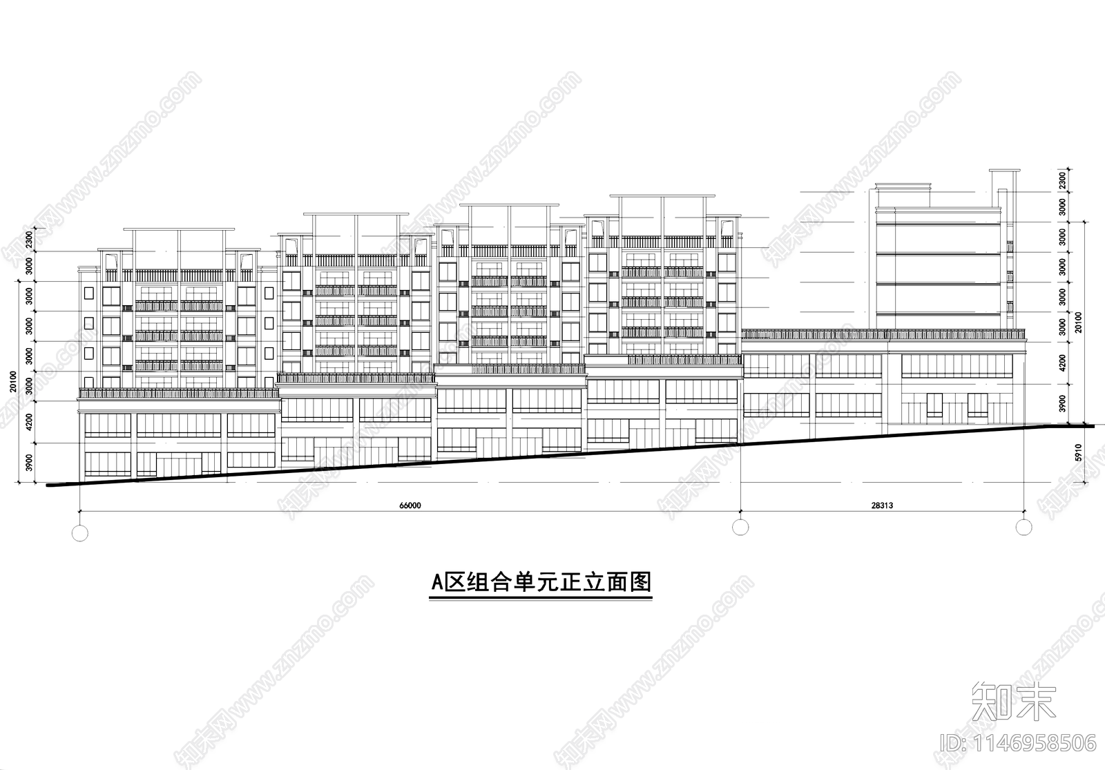 复盛镇新民居多层住宅楼建筑cad施工图下载【ID:1146958506】