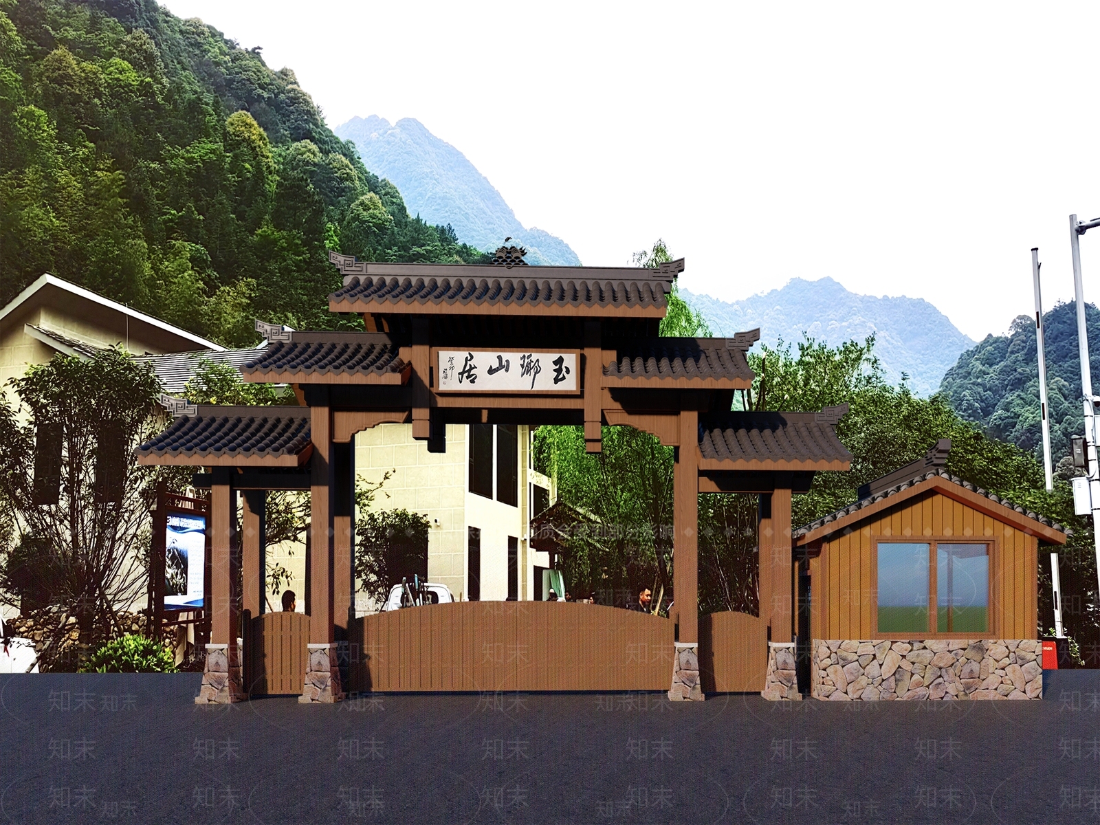 新中式牌坊牌楼SU模型下载【ID:1146962905】