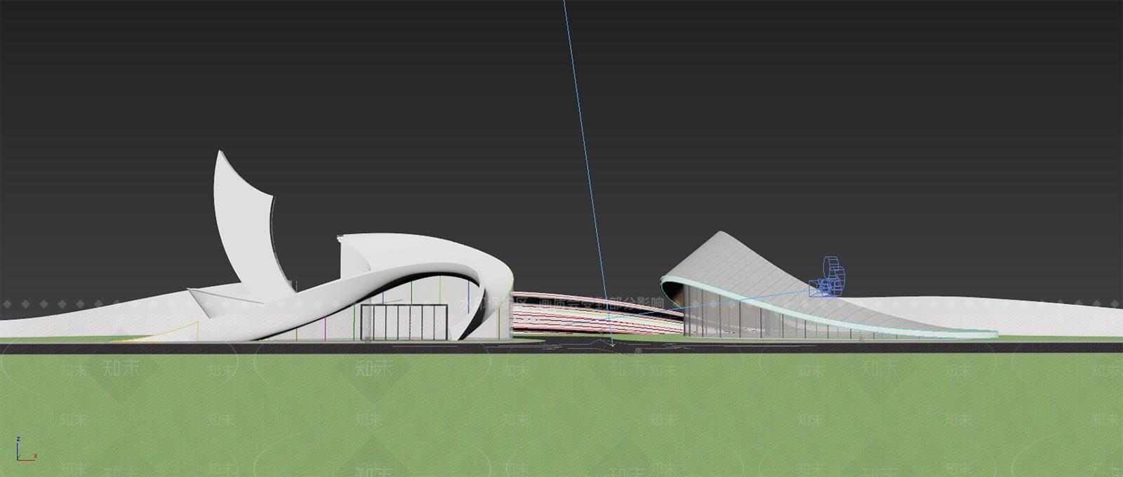 现代售楼处建筑3D模型下载【ID:1147185977】