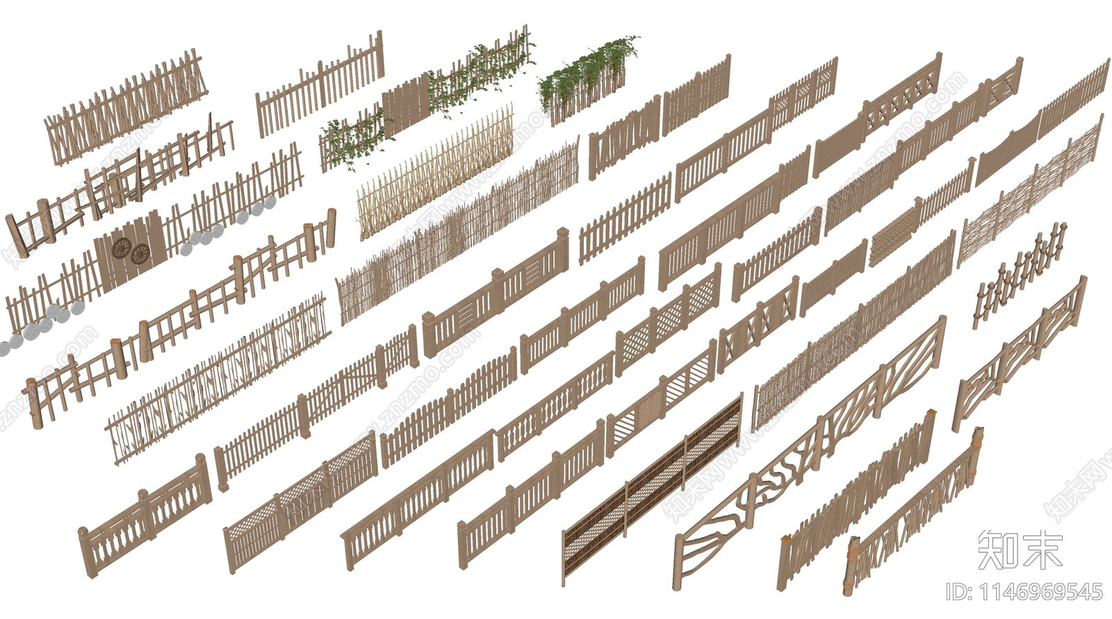 现代围栏护栏SU模型下载【ID:1146969545】