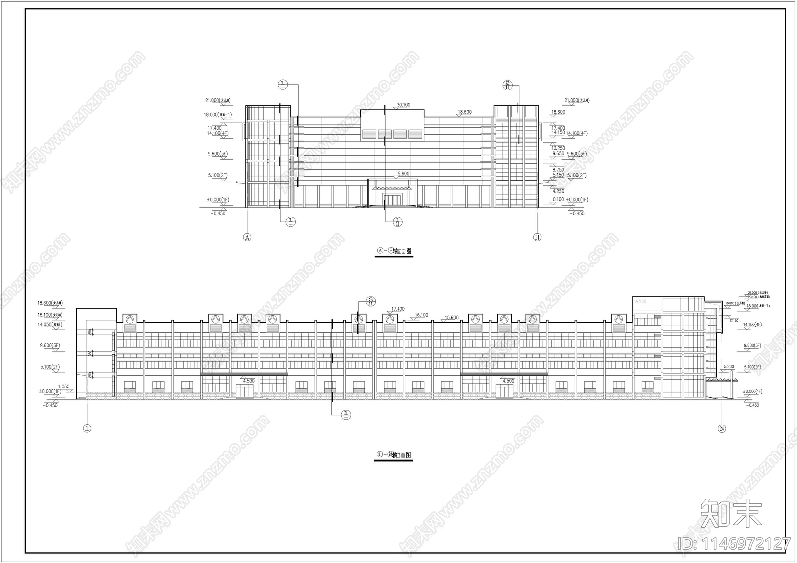 制衣厂厂房建筑cad施工图下载【ID:1146972127】