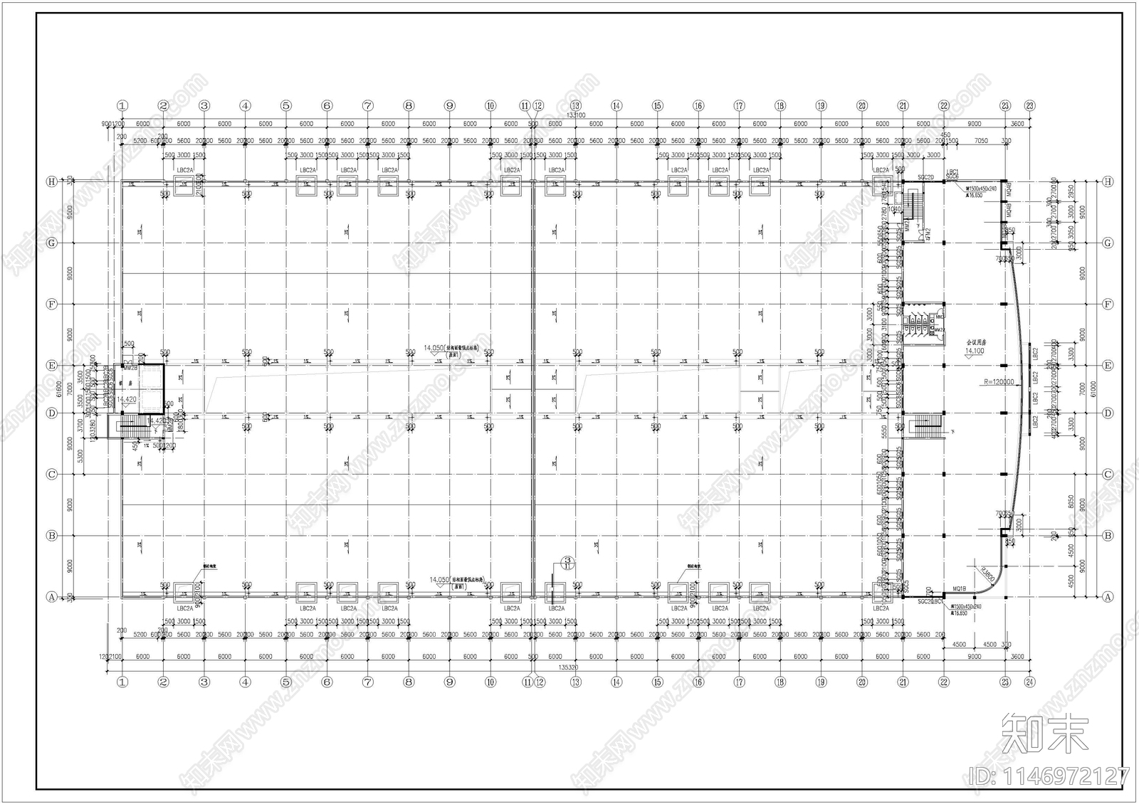 制衣厂厂房建筑cad施工图下载【ID:1146972127】