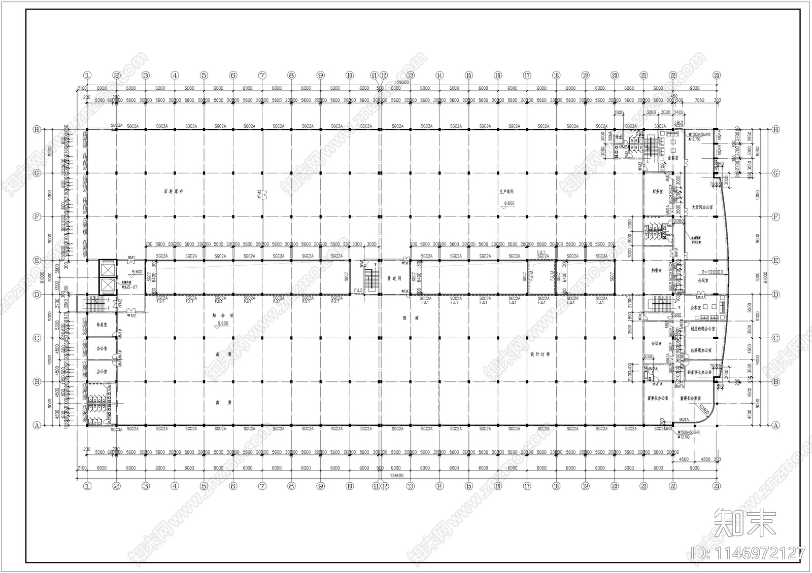 制衣厂厂房建筑cad施工图下载【ID:1146972127】