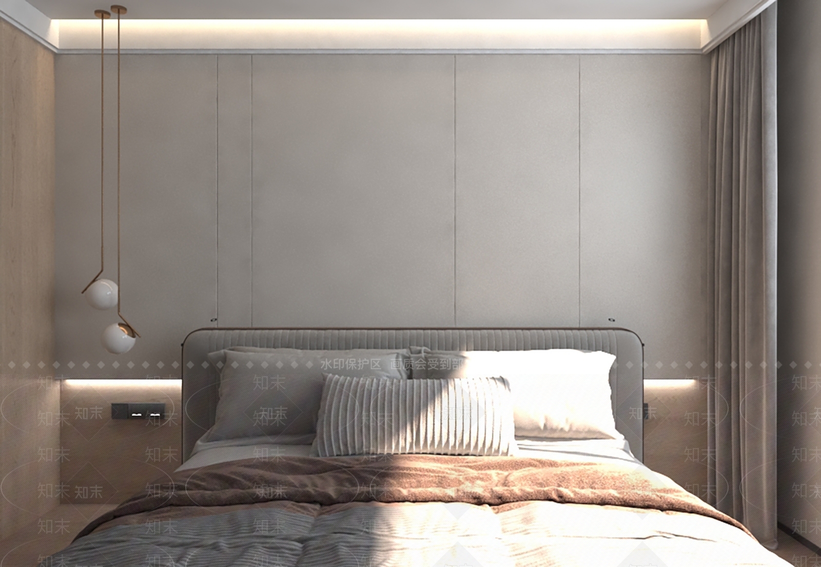 床头背景3D模型下载【ID:1146975544】