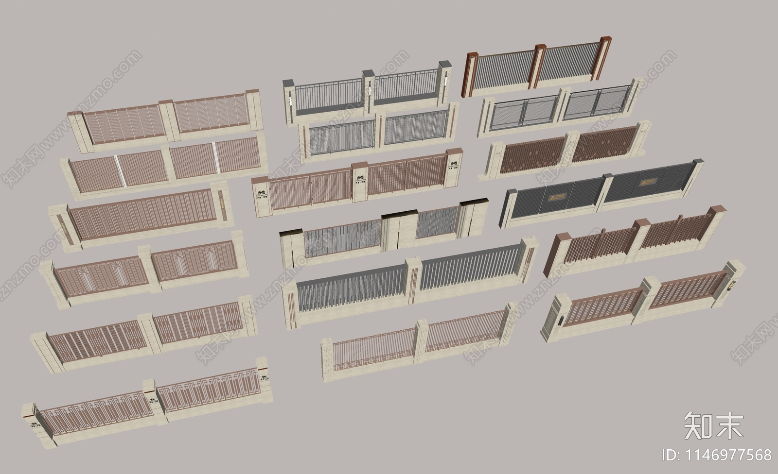 简欧围栏护栏SU模型下载【ID:1146977568】