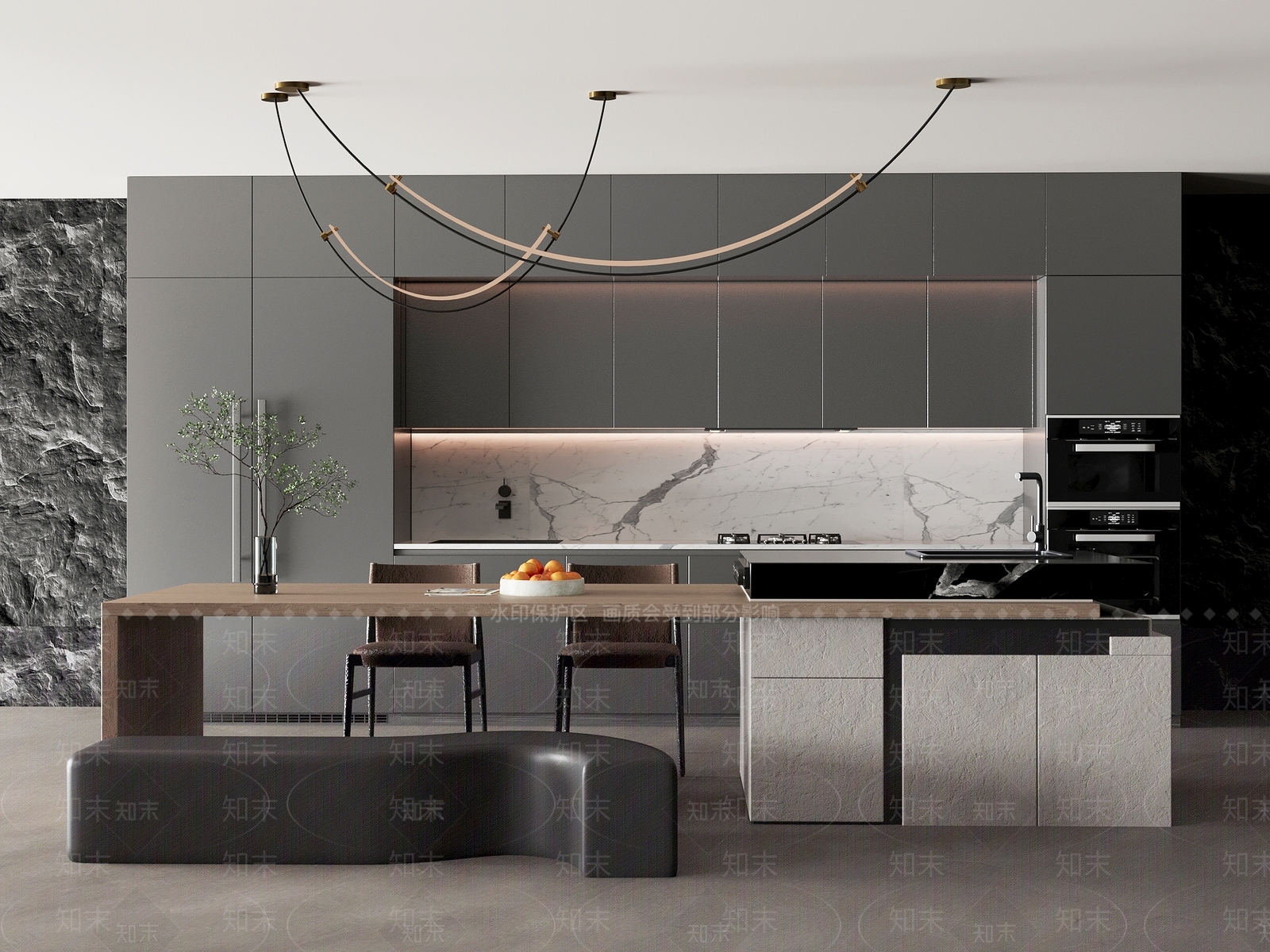 现代餐厅酒柜3D模型下载【ID:1146981283】