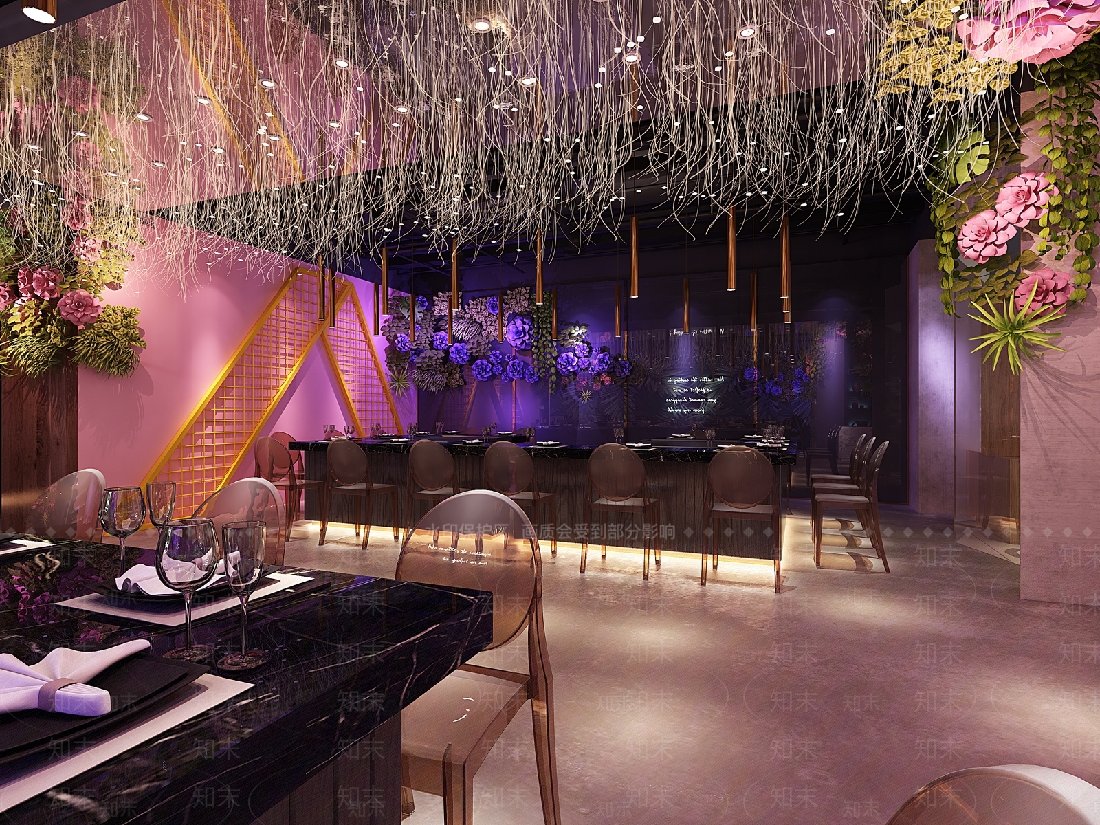 田园风格餐厅3D模型下载【ID:1146981748】