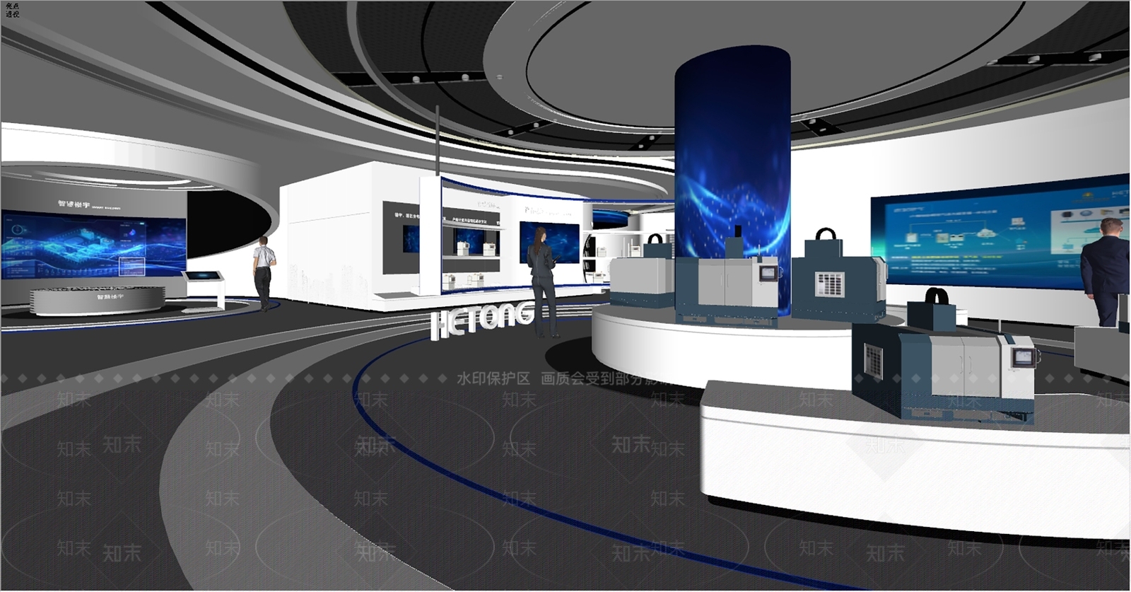 现代智慧科技展厅SU模型下载【ID:1146985201】
