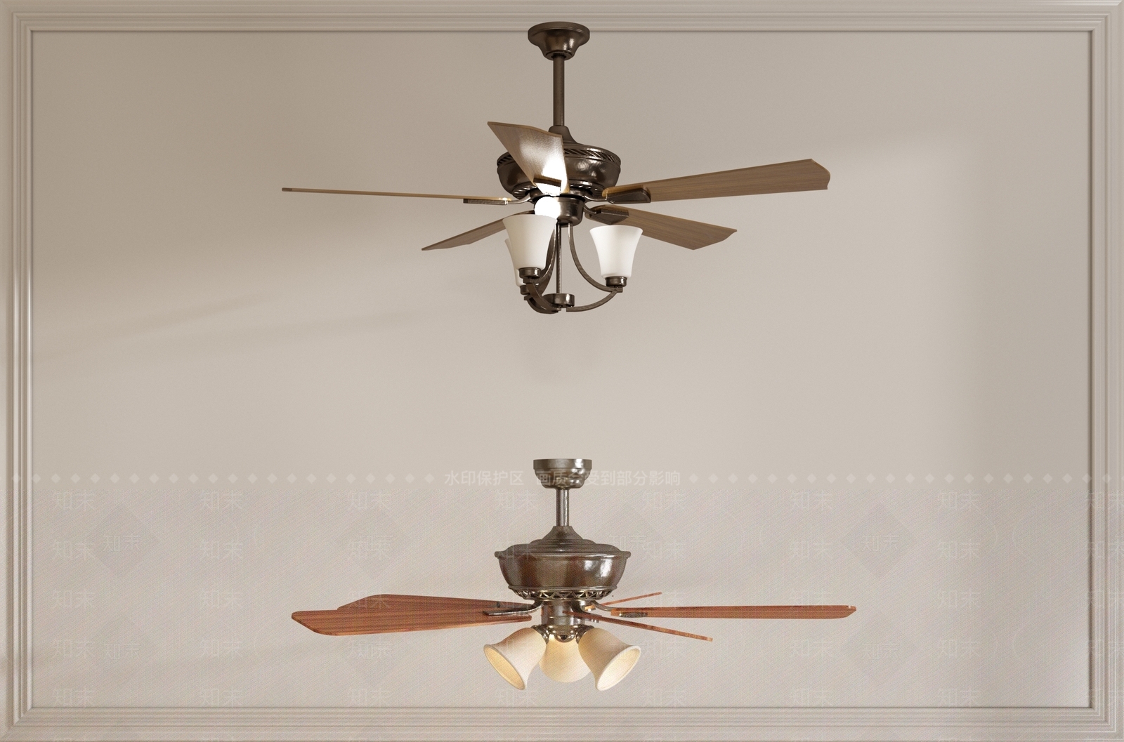 现代风扇灯SU模型下载【ID:1146985442】