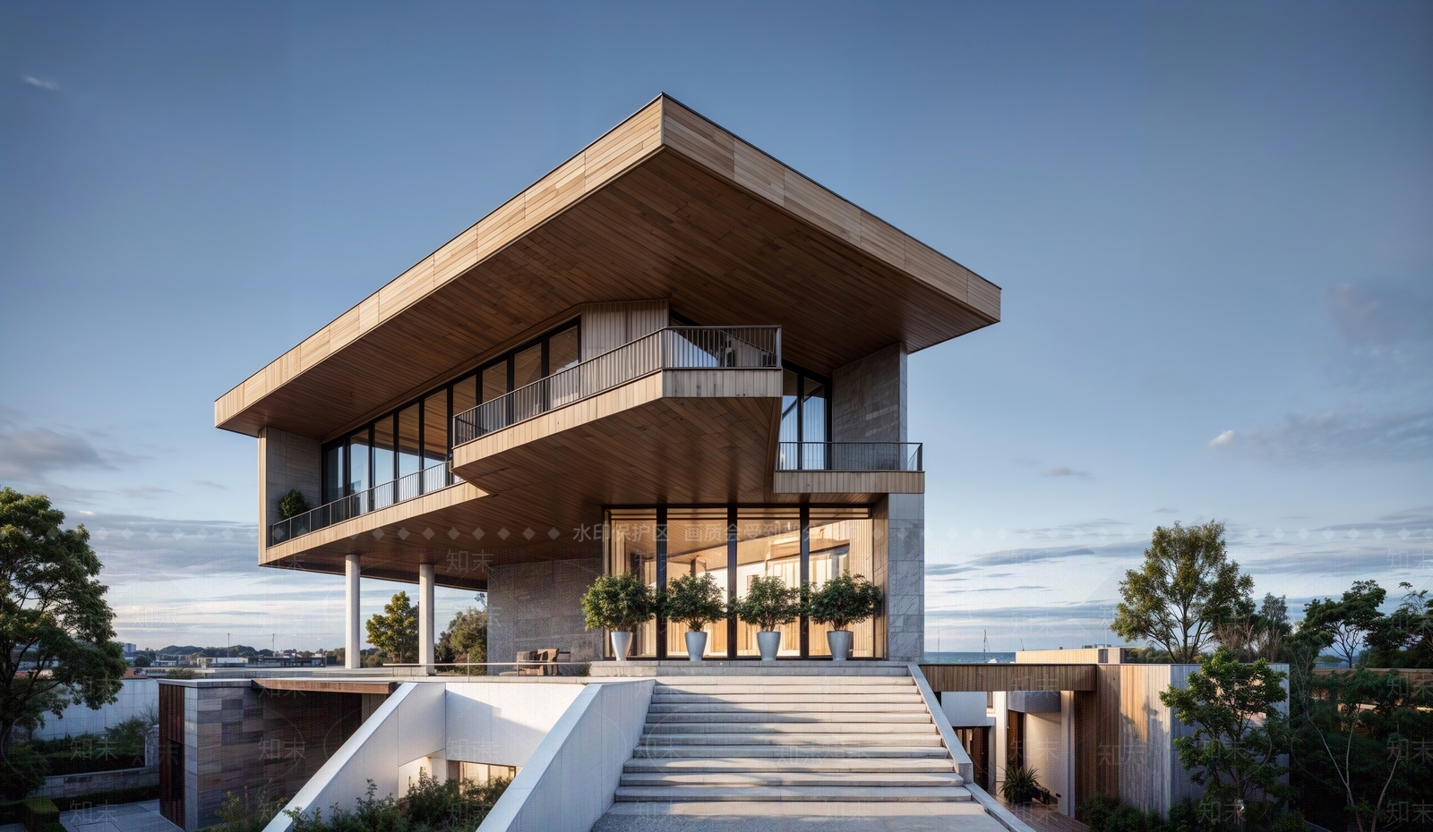 现代山地独栋别墅SU模型下载【ID:1146986268】