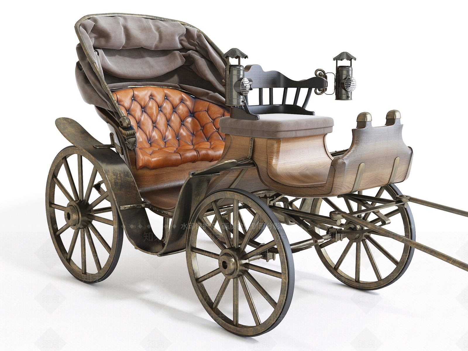 欧式黄包车SU模型下载【ID:1146986699】