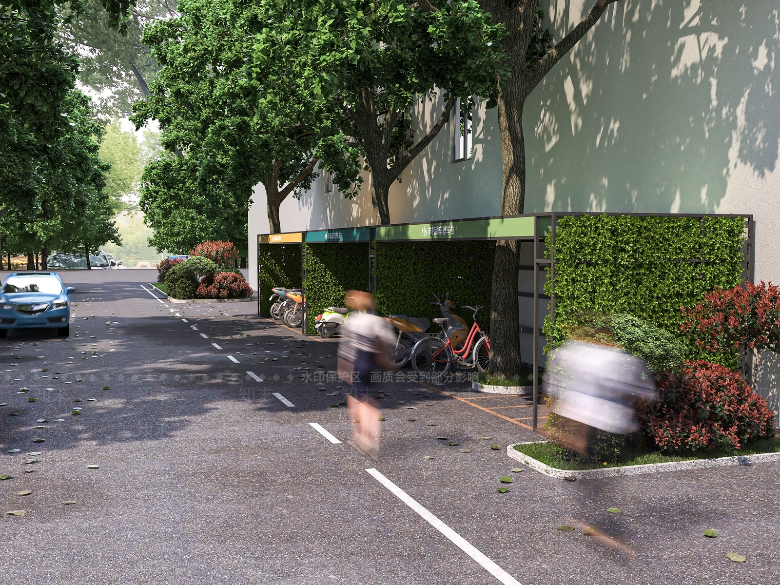 非机动车停车棚3D模型下载【ID:1146988272】