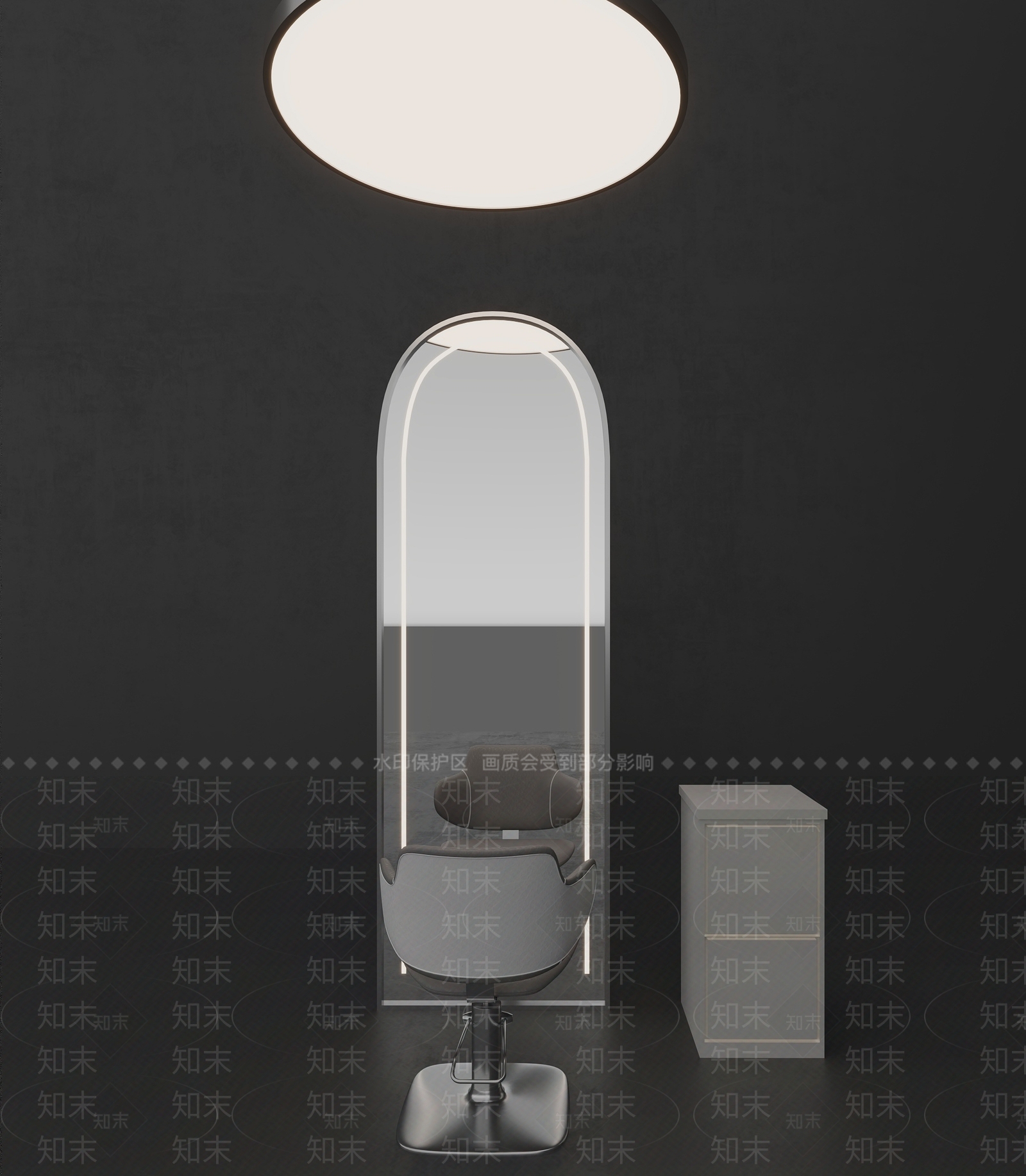 理发店椅子镜子3D模型下载【ID:1146988547】