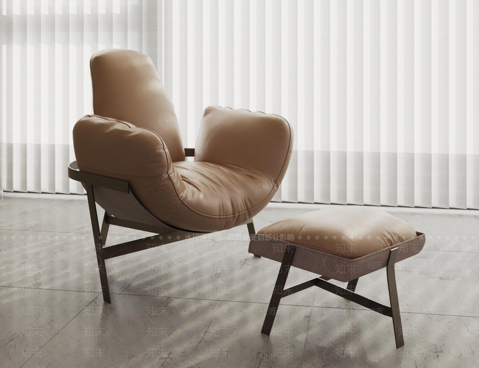 软包休闲椅3D模型下载【ID:1146989676】