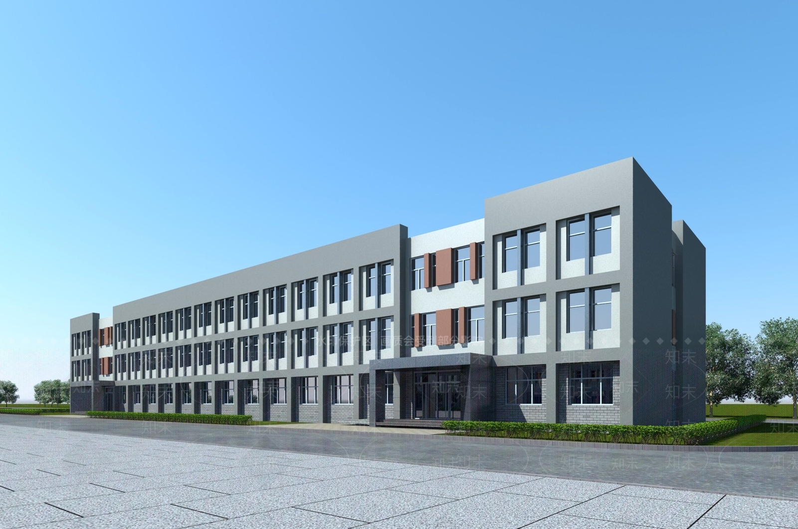 现代风格多层办公楼公寓楼3D模型下载【ID:1146994503】