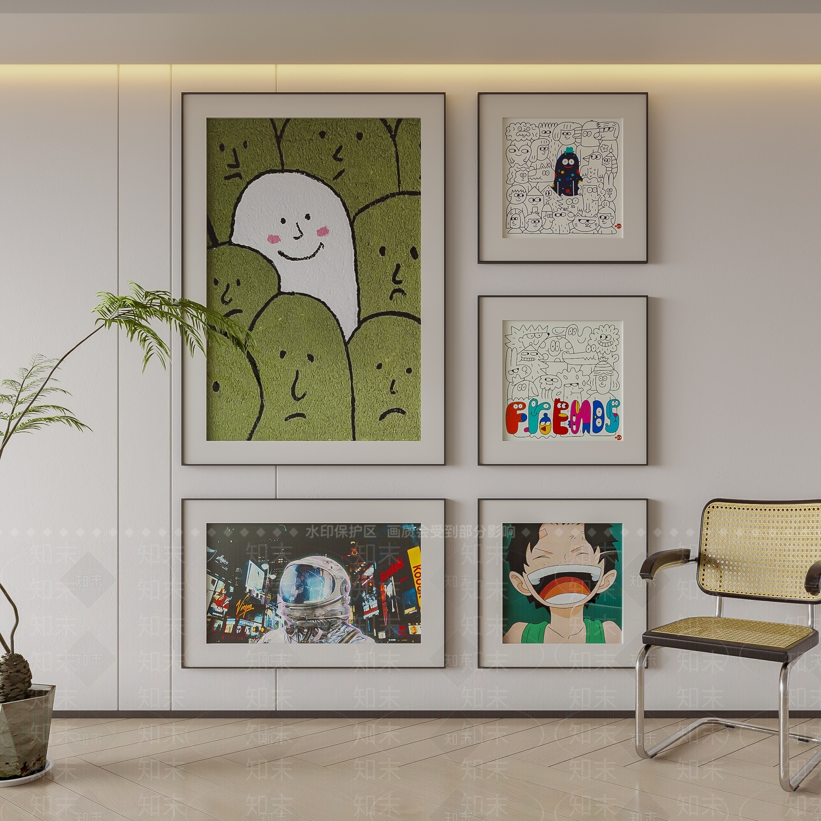 现代儿童装饰画3D模型下载【ID:1146997384】