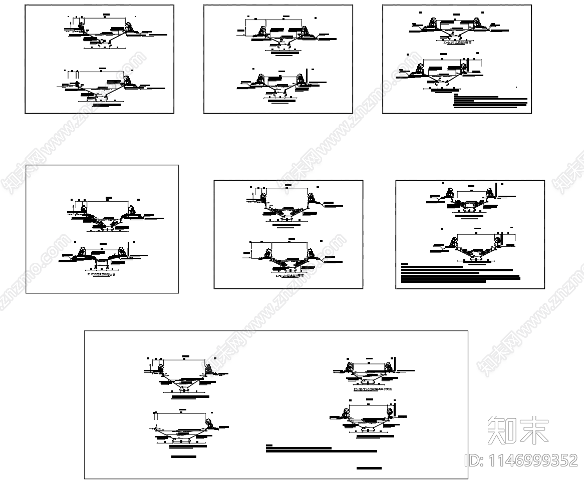 生态河道典型断面节点cad施工图下载【ID:1146999352】