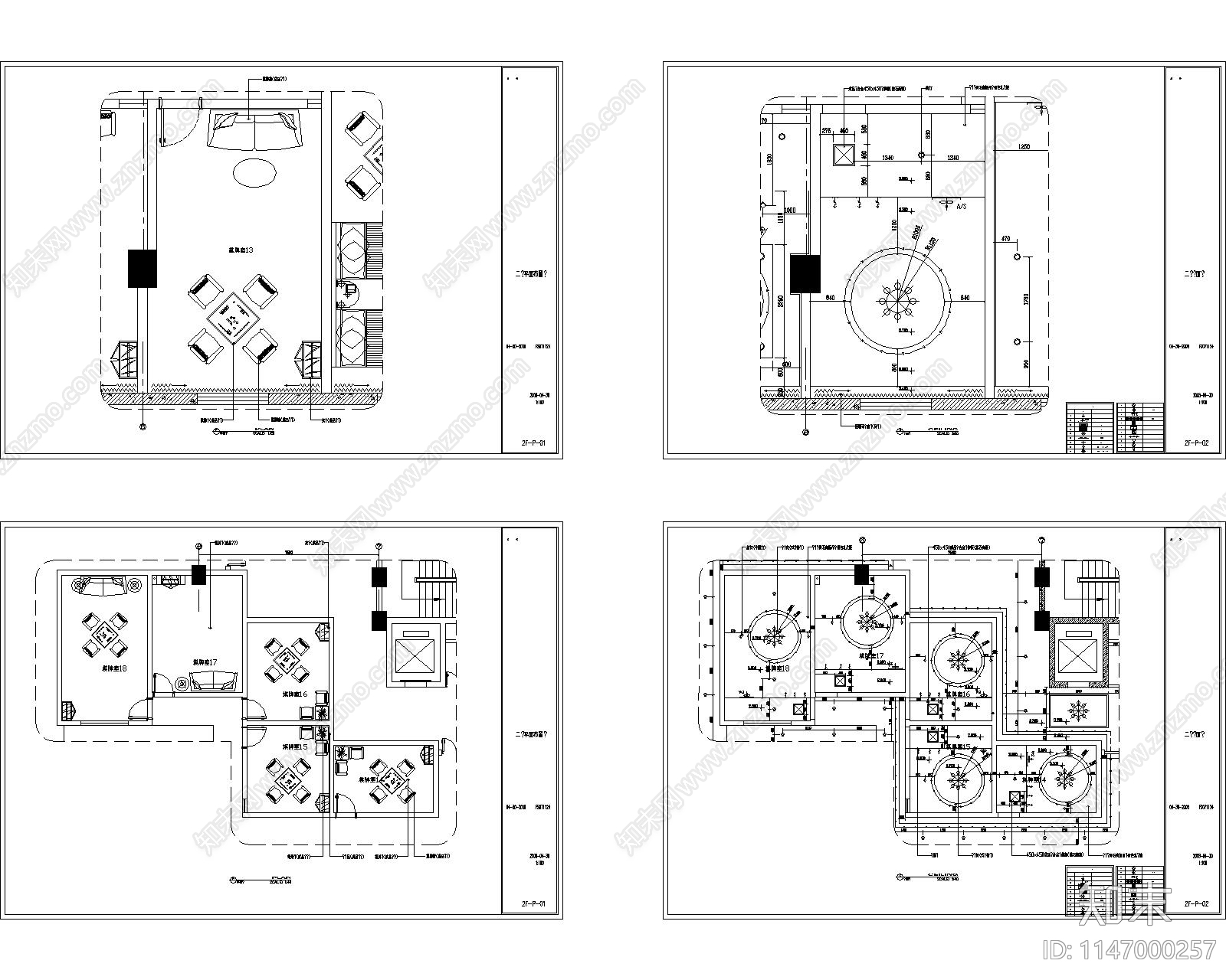 棋牌室室内cad施工图下载【ID:1147000257】